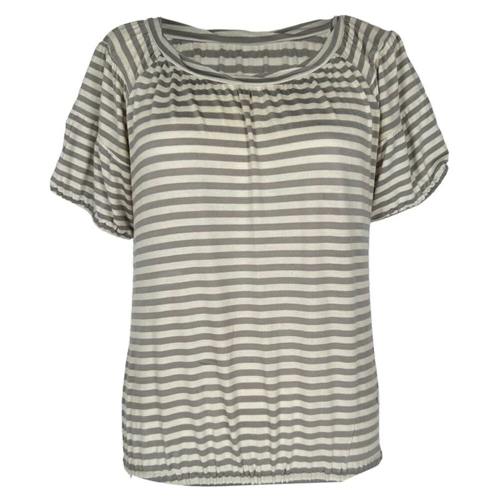 Moschino Cheap and Chic Striped Blouse in Grey Rayon